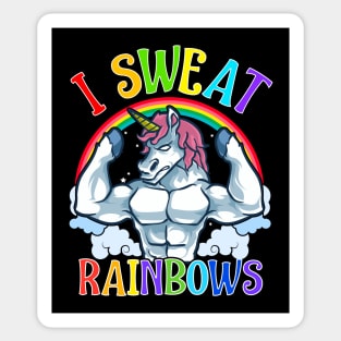 Unicorn I Sweat Rainbows Workout Gym Sticker